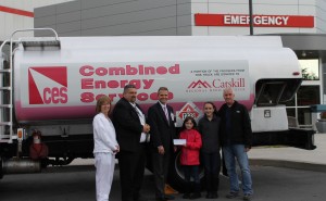 From L to R: Mary O’Shea, RN at Catskill Regional Medical Center; Rolland Bojo, VP Patient Services; Dr. Gerard Galarneau, CEO& CMO; Harly, Drew and Mike Taylor, co-owner of Combined Energy Services.