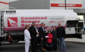 From L to R: Mary O’Shea, RN at Catskill Regional Medical Center;  Rolland Bojo, VP Patient Services; Dr. Gerard Galarneau, CEO& CMO; Harly, Drew and Mike Taylor, co-owner of Combined Energy Services.