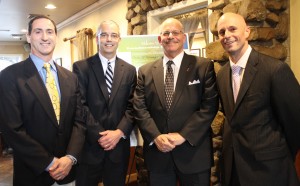 From L to R: Robert Feldman, MD, FACS, a general and vascular surgeon; Thomas J. Gibney, Senior Vice President & CFO, St. Luke’s Cornwall Hospital; Scott Lask, wealth management expert; and Jason Scott, Esq., healthcare attorney with Jacobowitz & Gubits, LLP.