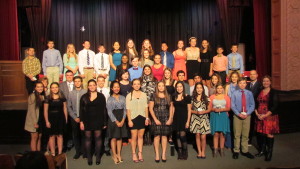 The 2015 National Honor Society and National Junior Honor Society inductees at George G. Baker High School in Tuxedo.