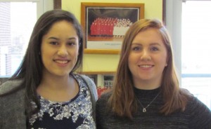 Salutatorian Isabel Miñano, left, and Valedictorian Madeline Doyle will lead the George F. Baker High School Class of 2016 at June ceremonies.