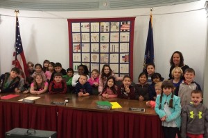 Led by temporarily elected “Second-Grade Class Supervisor” Logan Saari-Poznansk, George Grant Mason School second-graders learned about town government and the courts during a recent visit to the Tuxedo Town Hall.