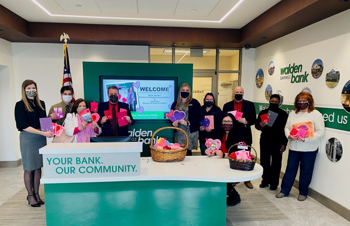 Walden Savings Bank Continues 150 Years of Community Focus and Charitable Giving with Valentines for Veterans