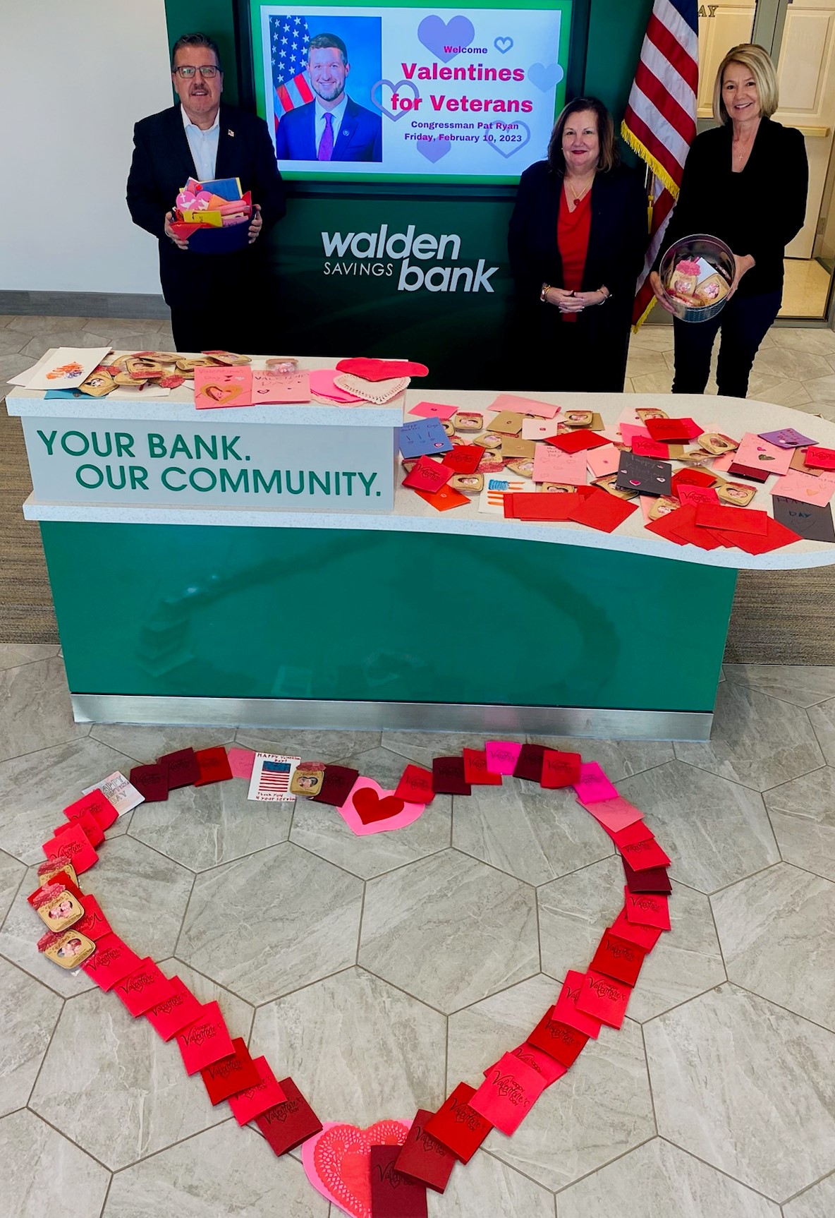 Honoring, Thanking and Sending Love to Veterans: Walden Savings Bank Participates in Valentines for Veterans Program for 8th Straight Year